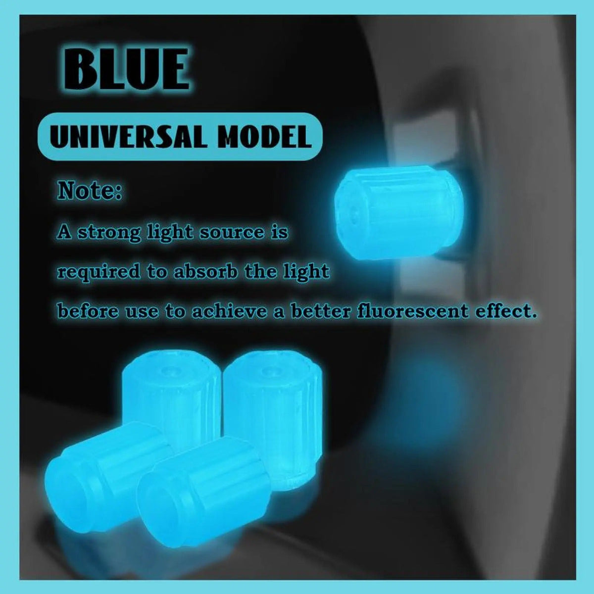 Glow-in-the-Dark Tyre Valve Caps, 8 or 16 Pieces
