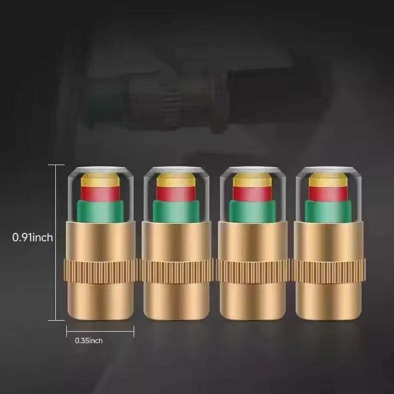 Tyre Pressure Indicator Valve Caps, 4 or 8 Pieces