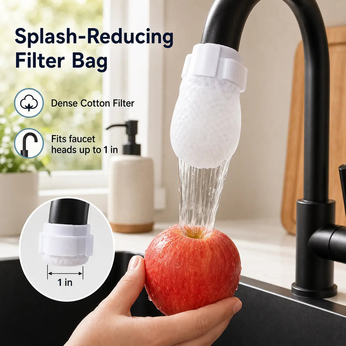 Faucet Filter Bags with Fastening Straps, Pack Options
