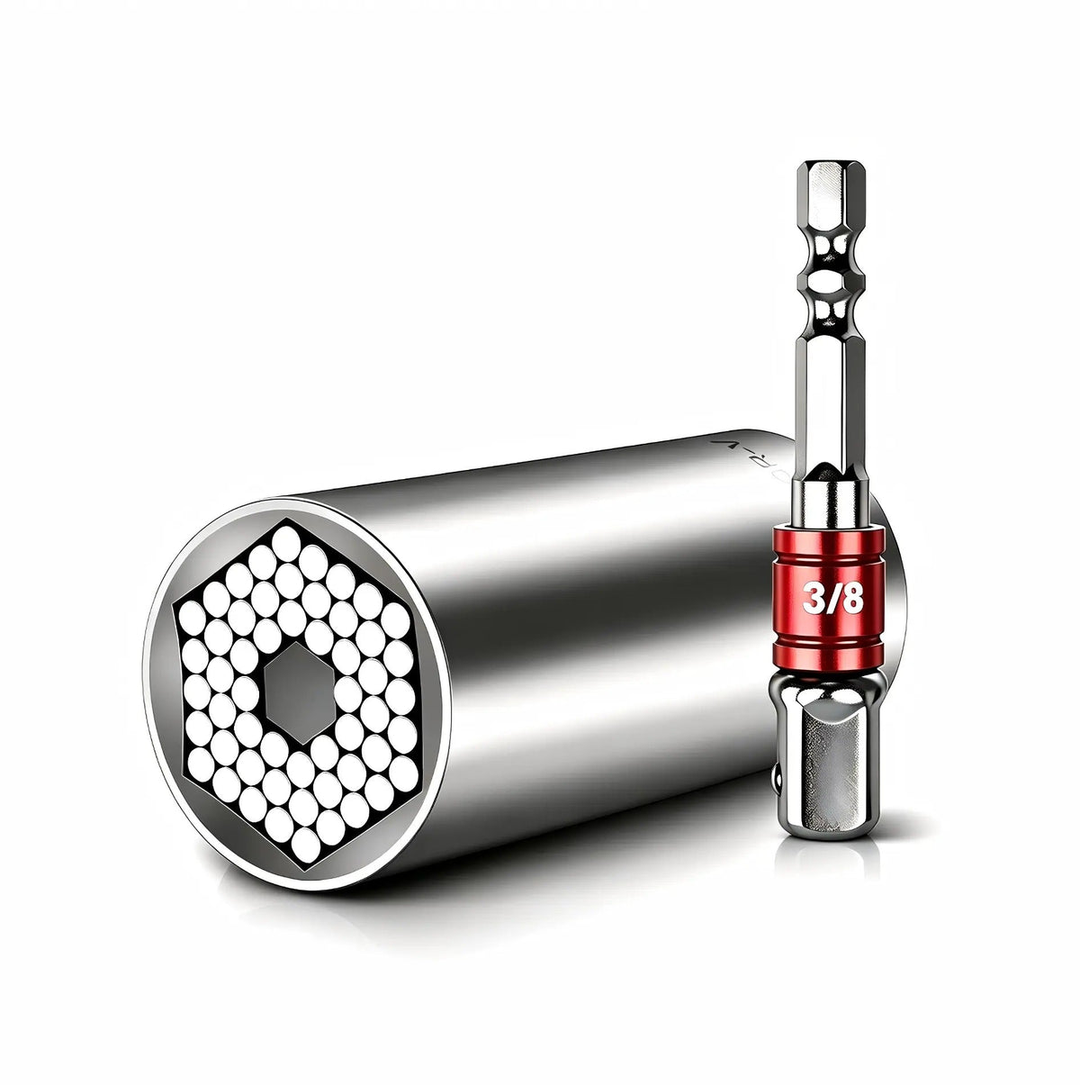 Dado autoajustable con adaptador para taladro, 7–19 mm