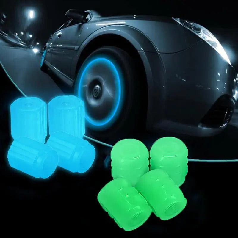 Glow-in-the-Dark Tyre Valve Caps, 8 or 16 Pieces