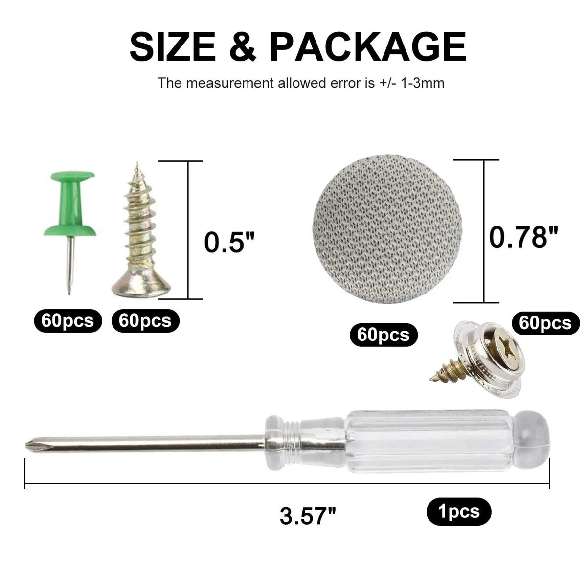 Car Headliner Repair Buttons, 20 / 50 / 100 Pieces