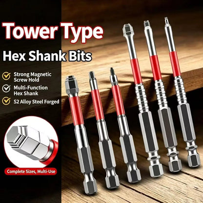 Hex Socket Screwdriver Bits, 3 or 6 Pieces