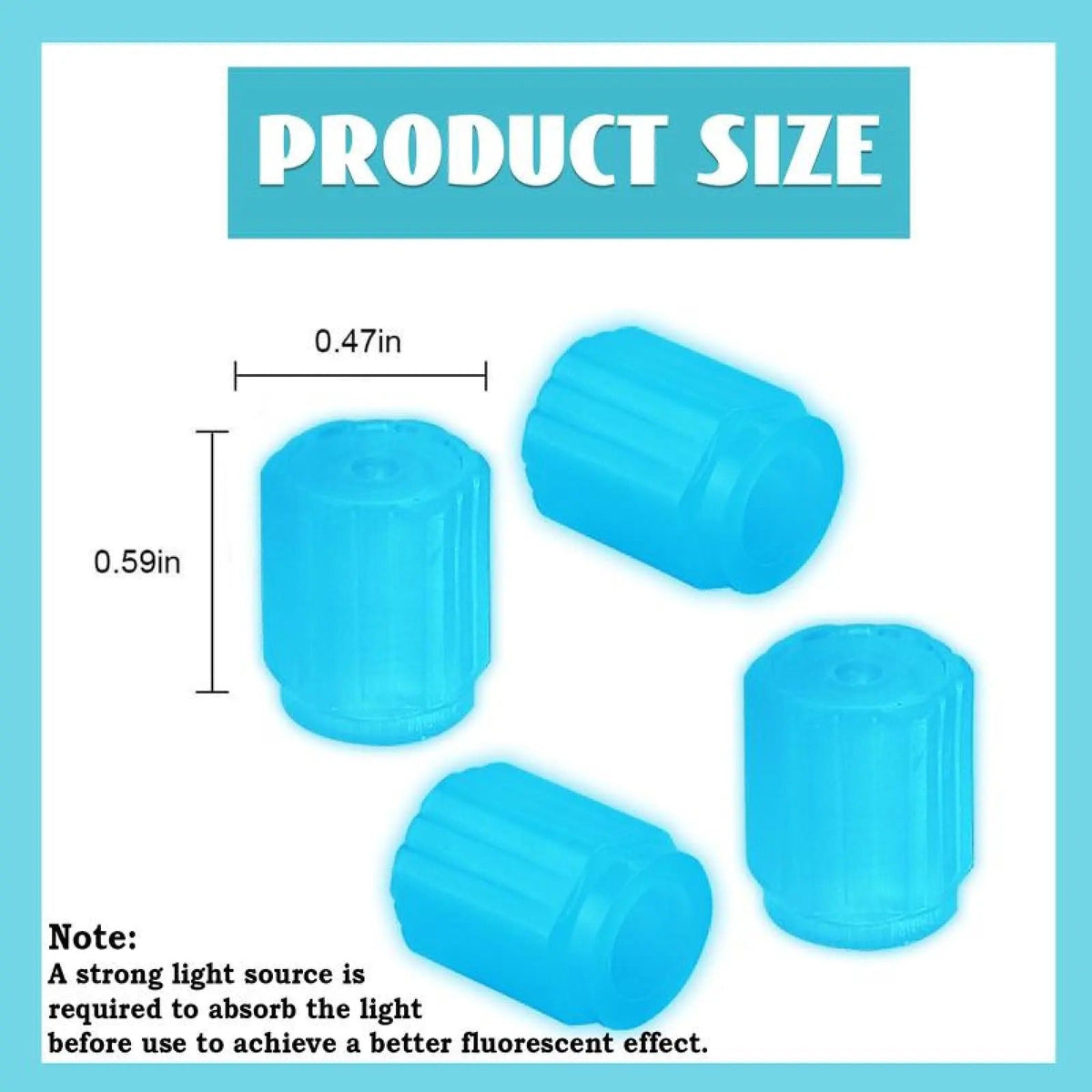 Glow-in-the-Dark Tyre Valve Caps, 8 or 16 Pieces