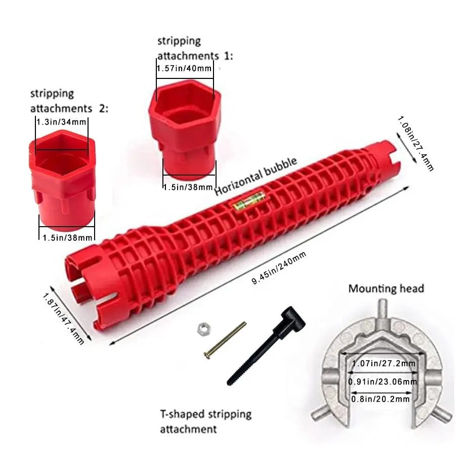 Kit de llave de carraca para grifo, opciones 5 en 1 u 8 en 1