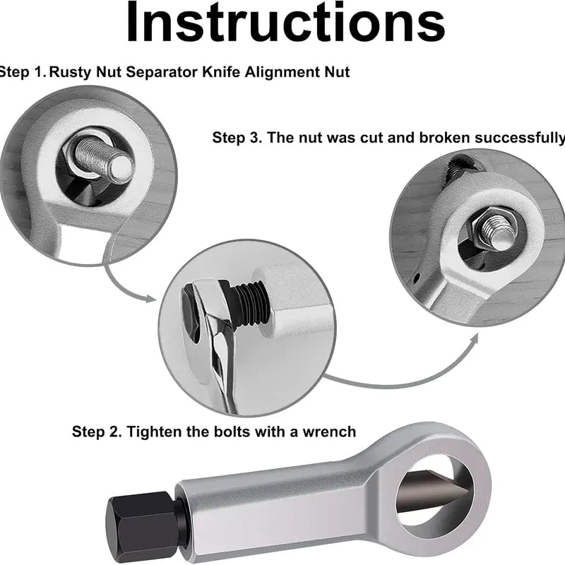 Nut Splitter Tool, Heavy Duty Manual Nut Cracker and Remover, Rusty Nut Breaker for Removing Damaged or Seized Nuts, Summervibes