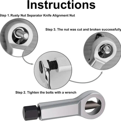 Nut Splitter Tool, Heavy Duty Manual Nut Cracker and Remover, Rusty Nut Breaker for Removing Damaged or Seized Nuts, Summervibes