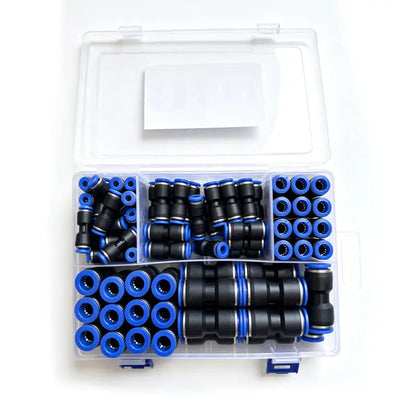 80 Pieces Air Hose Fittings Air Line Fittings Straight Push to link 4 6 8 10 12 mm Quick Release Pneumatic Connectors Plastic Straight Tube Connector Push to Connect Fittings for Tube