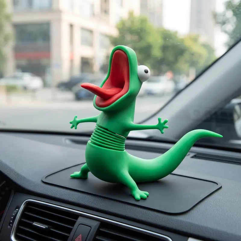 Wobbly Screaming Lizard Spring Toy, Funny Stress Relief Desk Decor, Cute Reptile Figurine, Unique Tabletop Accessory, Novelty Gift for Animal Lovers