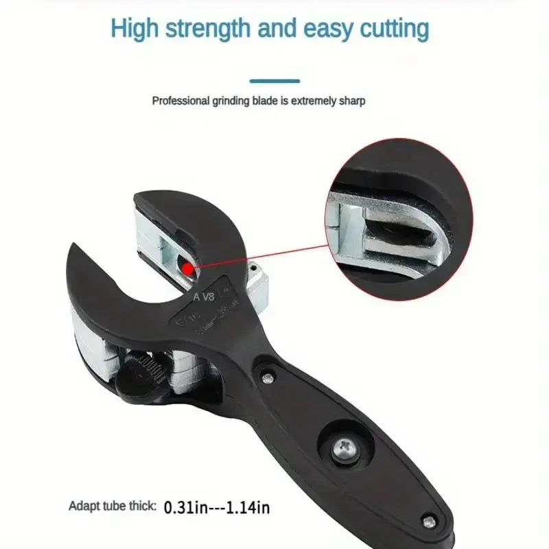 Single-Hand Ratchet Pipe Cutter Tool, Quick Cut for 5/16"-1 1/8" (8-29mm) Stainless Steel, Copper & Alu Cuts, Plastic Pipes, Convenient Tight Space Use, Easy Access Plumbing Home Improvement Hand Tool
