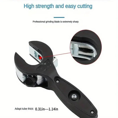 Single-Hand Ratchet Pipe Cutter Tool, Quick Cut for 5/16"-1 1/8" (8-29mm) Stainless Steel, Copper & Alu Cuts, Plastic Pipes, Convenient Tight Space Use, Easy Access Plumbing Home Improvement Hand Tool
