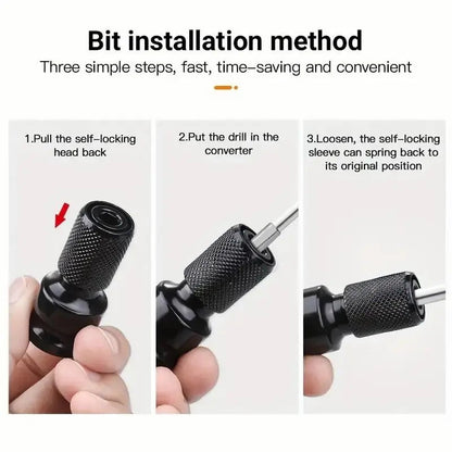 1/2 inch Square Drive to 1/4 inch Hex Female Socket Adapter Converter Chuck Adapter for Impact Air and Electric Wrench