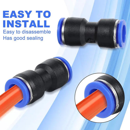 80 Pieces Air Hose Fittings Air Line Fittings Straight Push to link 4 6 8 10 12 mm Quick Release Pneumatic Connectors Plastic Straight Tube Connector Push to Connect Fittings for Tube