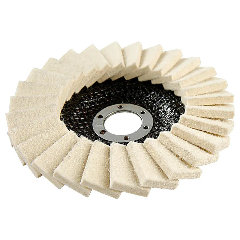 5-Inch Wool Polishing Wheels (1PCS/3PCS 3-Wheel Set Option) for Angle Grinders - Fiberglass Back, Balanced Smooth, Durable Efficient, Heat-Dissipating - Final Step for High Gloss Mirror Finish on Metal/Glass,toolupgrade