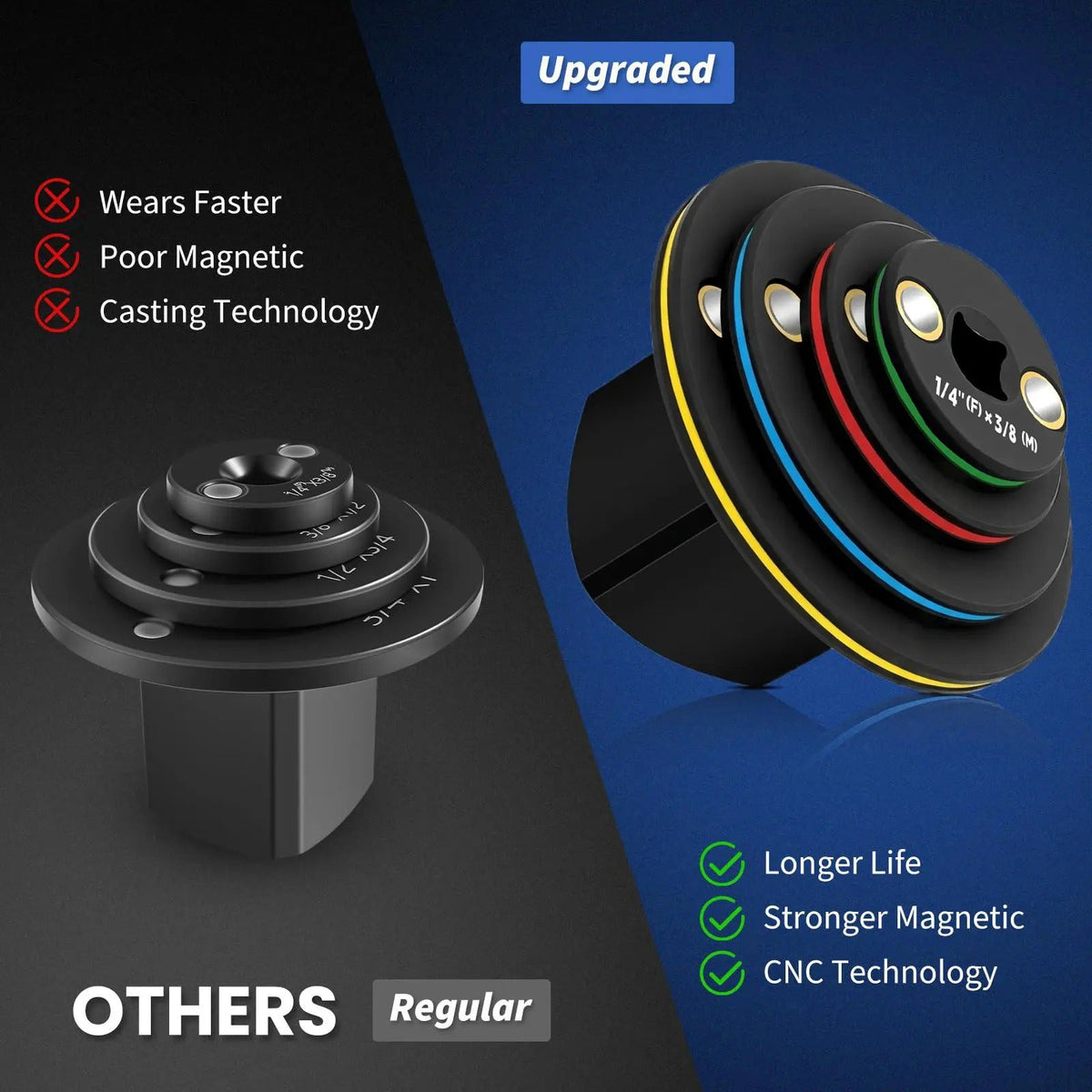 Low-Profile Socket Adapters, 4 Pieces
