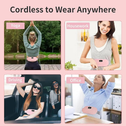 Menstrual Heating Pad Belt, Period Heating Pad, Cordless Electric Waist Belt, Warming Abdominal Massager with Vibration