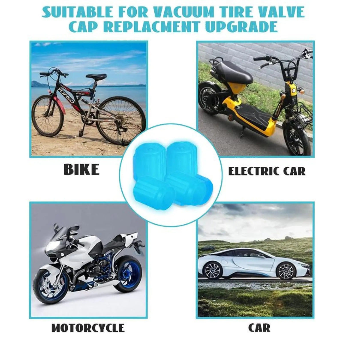 Glow-in-the-Dark Tyre Valve Caps, 8 or 16 Pieces
