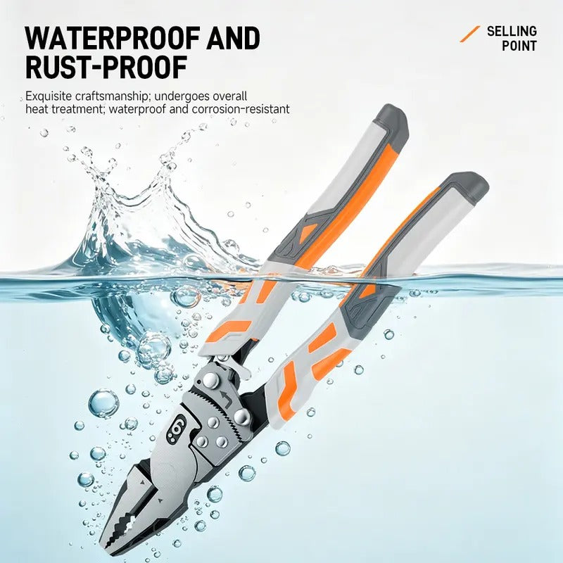 Self-Locking Ratchet Pliers, Random Red or Orange Handle