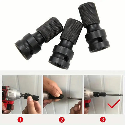 1/2 inch Square Drive to 1/4 inch Hex Female Socket Adapter Converter Chuck Adapter for Impact Air and Electric Wrench