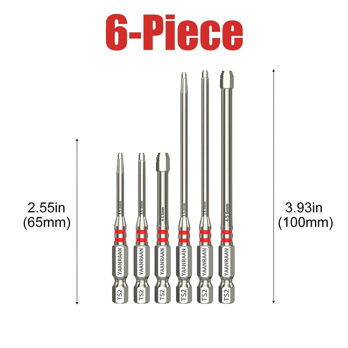 Hex Socket Screwdriver Bits, 3 or 6 Pieces