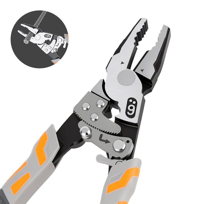Self-Locking Ratchet Pliers, Random Red or Orange Handle