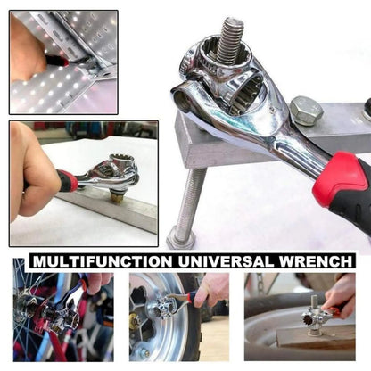Juego de llaves combinadas, llave universal con cabezal giratorio multifunción de 360 grados, herramienta de llave de tubo 52 en 1, herramienta de llave para reparación de hogar y automóvil.