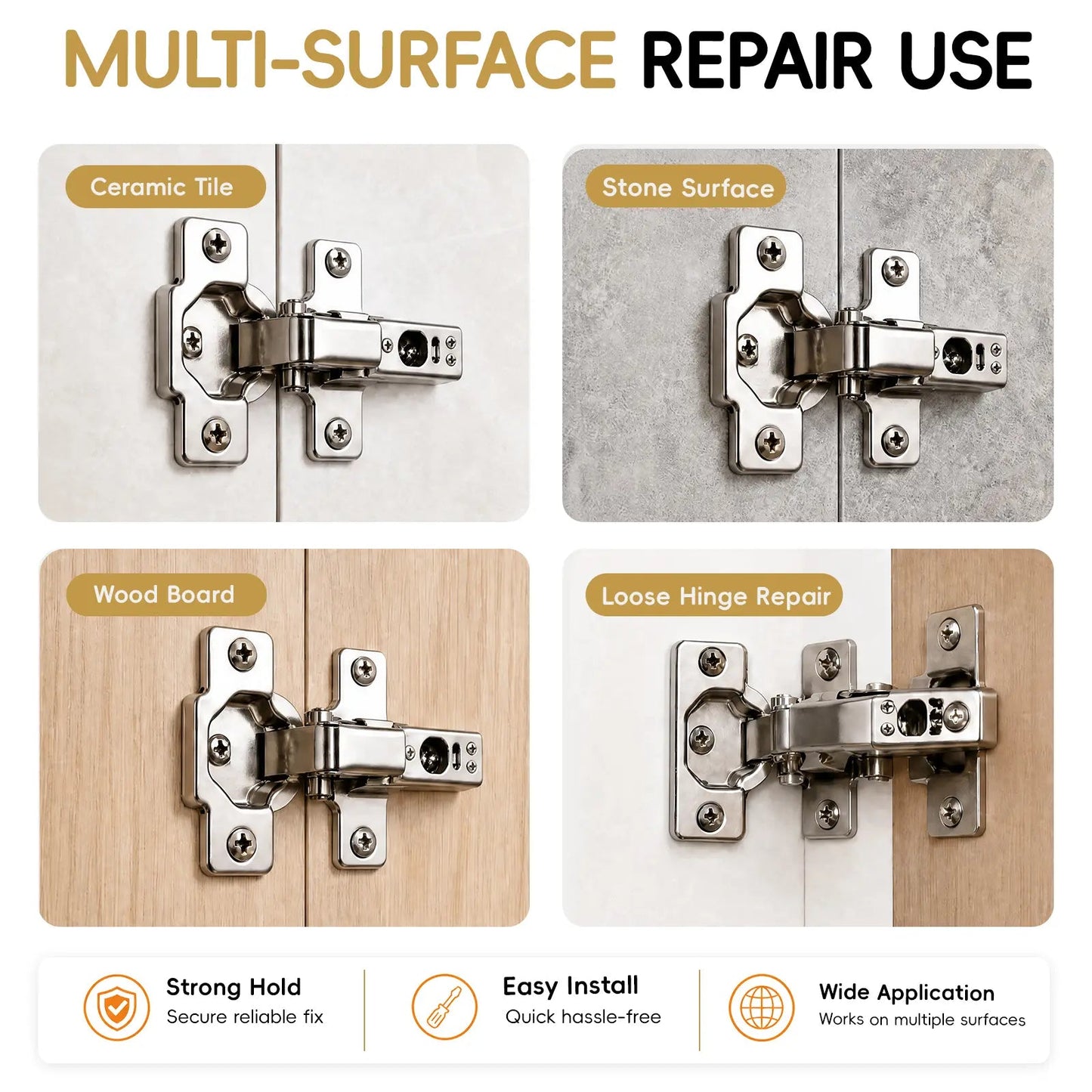 Tornillos de reparación de roscas para bisagras de puerta de 6 x 14 mm, anclajes de pared de expansión corta de 30/60 unidades, reparador de roscas para gabinetes, azulejos, piedra y bisagras de partición, regalo del Día del Padre