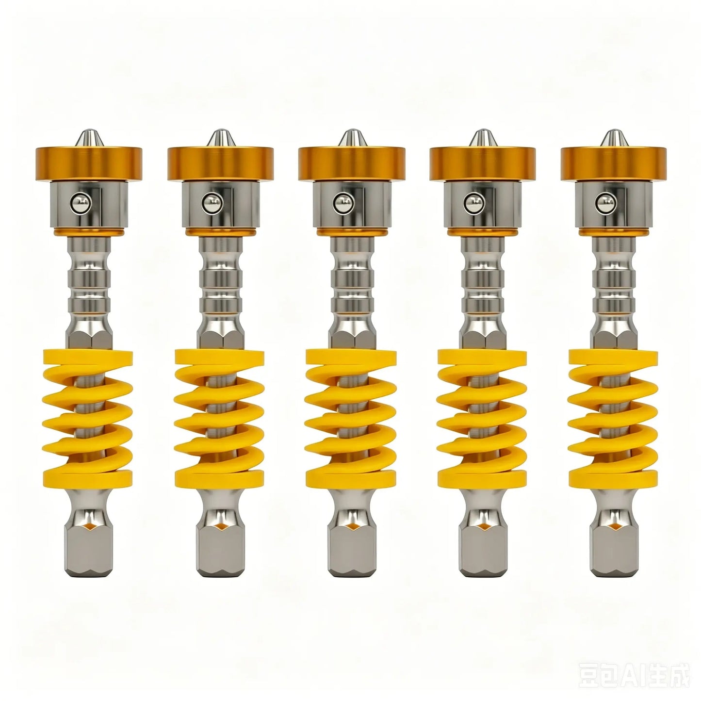 Magnetic Screwdriver Bits Set (Pack of 5) - Spring-Loaded Quick Change Hex Shank Drill Attachment Tool Kits for Electric Drills, Power Tools, Father's Day Gift, Fast Bit Changes, Drill Work