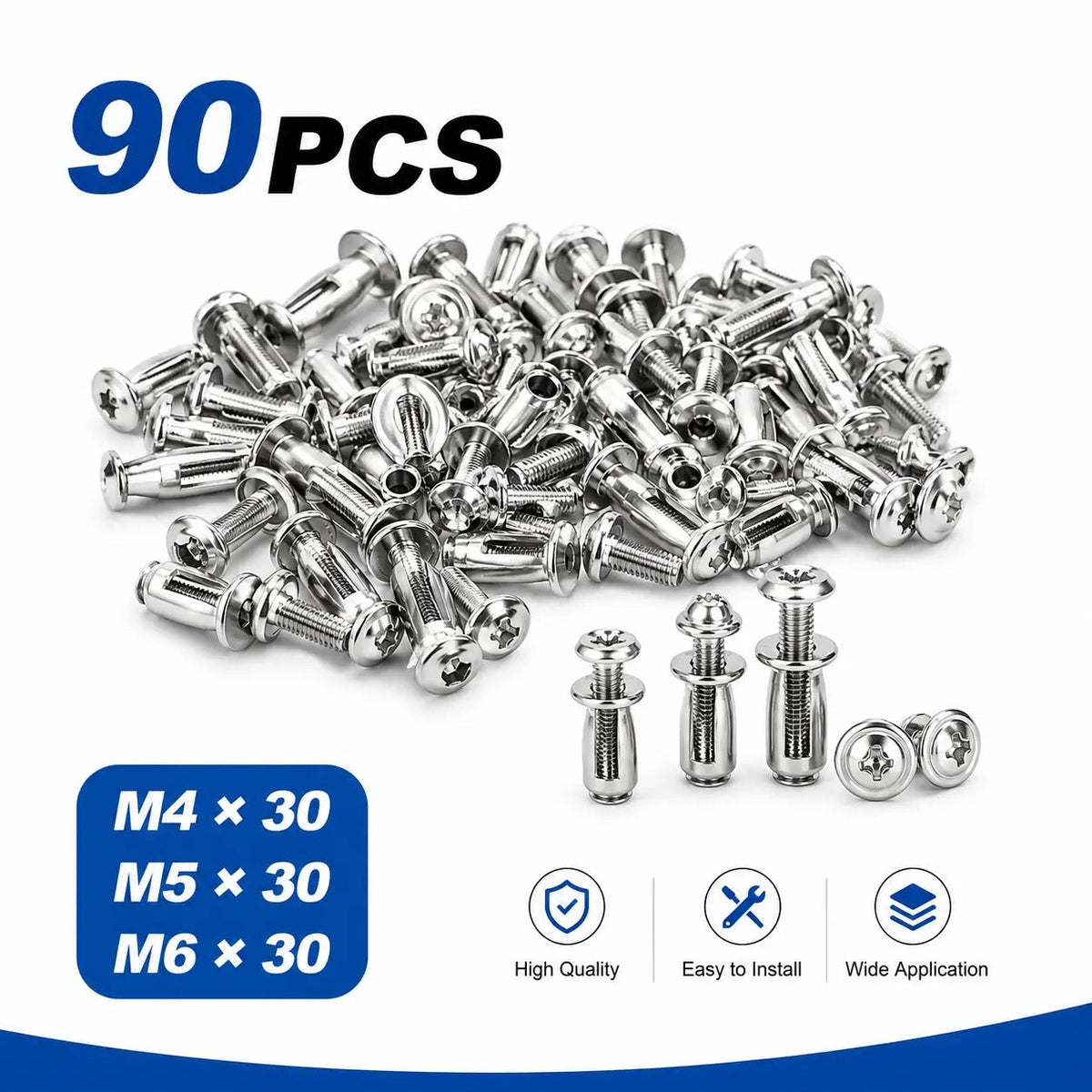 Rivet Locking Nuts, 30 or 90 Pieces