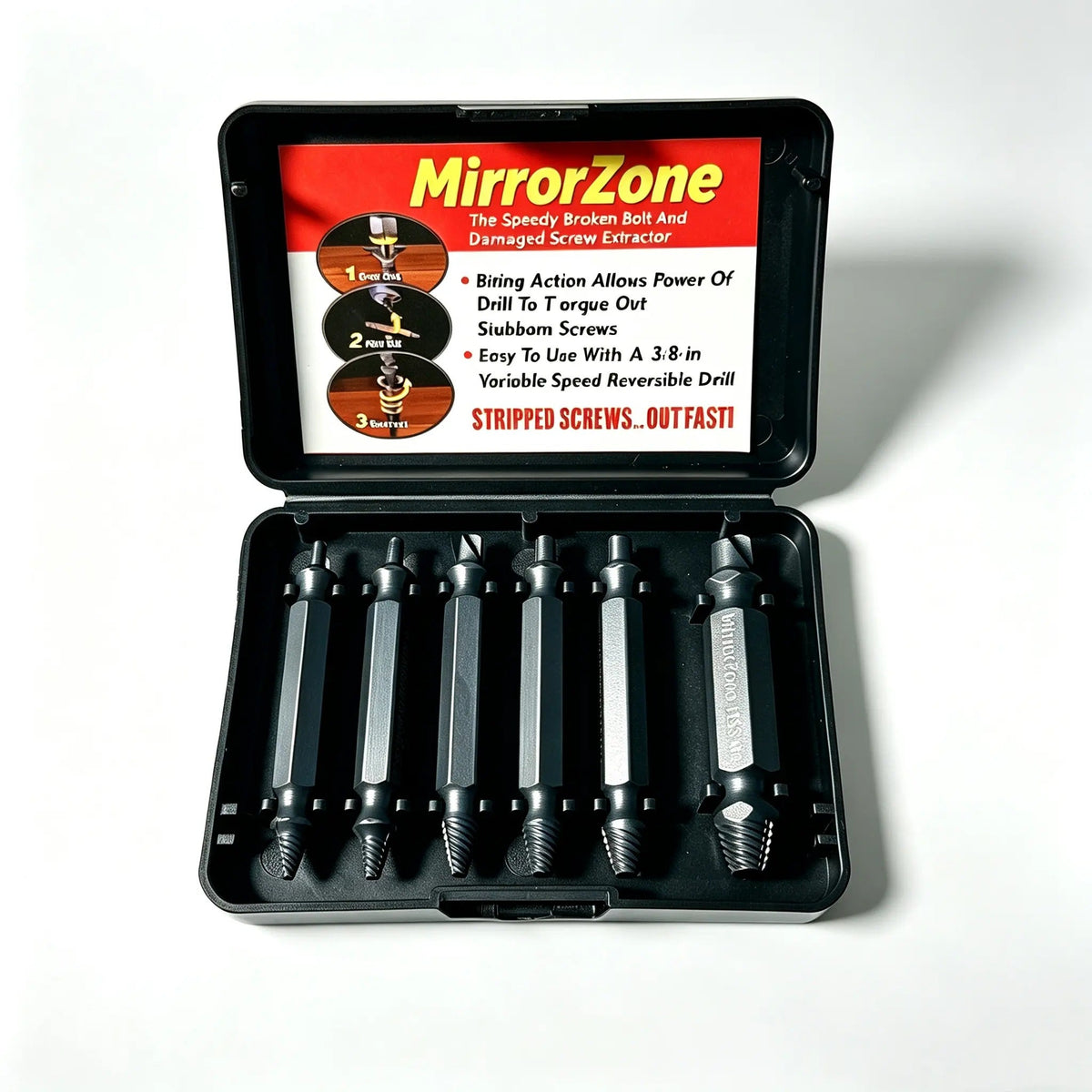 Extractores de tornillos y pernos rotos, 6 piezas