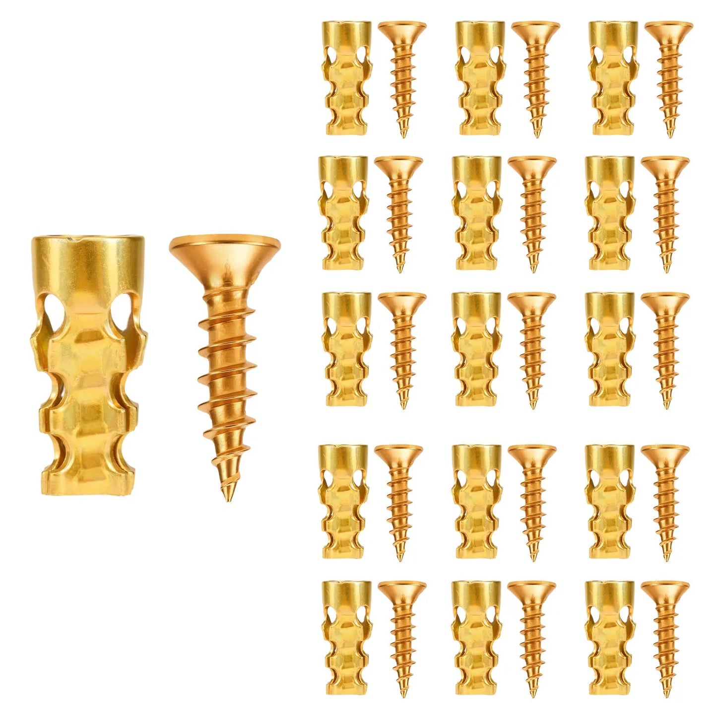 Tornillos de reparación de roscas para bisagras de puerta de 6 x 14 mm, anclajes de pared de expansión corta de 30/60 unidades, reparador de roscas para gabinetes, azulejos, piedra y bisagras de partición, regalo del Día del Padre