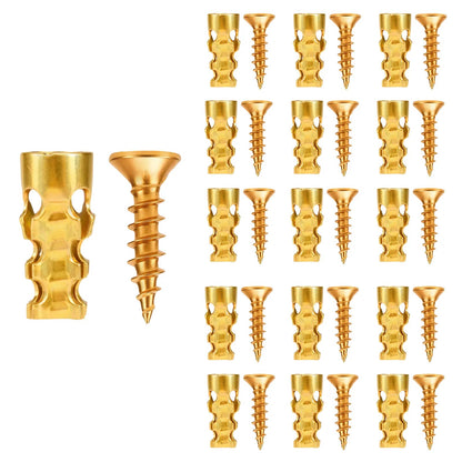 Tornillos de reparación de roscas para bisagras de puerta de 6 x 14 mm, anclajes de pared de expansión corta de 30/60 unidades, reparador de roscas para gabinetes, azulejos, piedra y bisagras de partición, regalo del Día del Padre